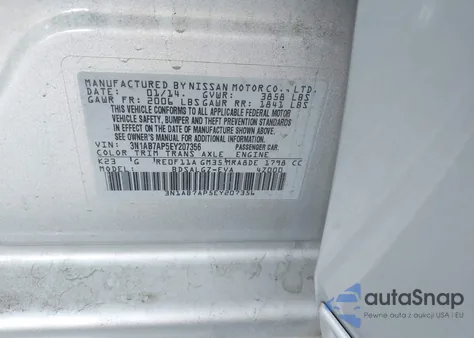 2014 Nissan Sentra Sl from USA, damaged, VIN 3N1AB7AP5EY207356